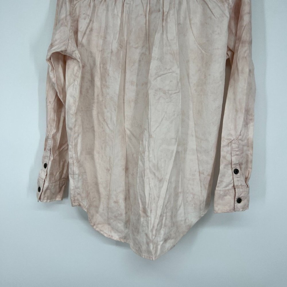 Universal Thread Shirt Pink Tie Dye Popover Button Down Long Sleeve - Picture 10 of 11